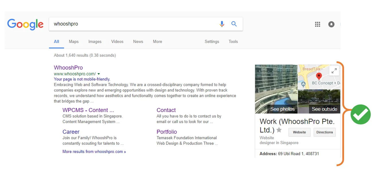 Location-aware business listing example