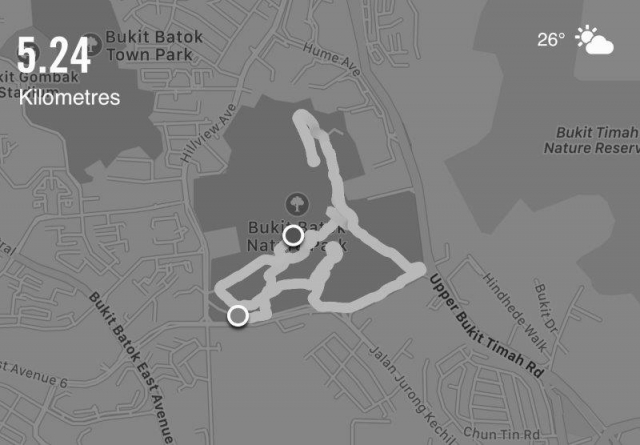 bukit batok nature park lorong sesuai route sample 3