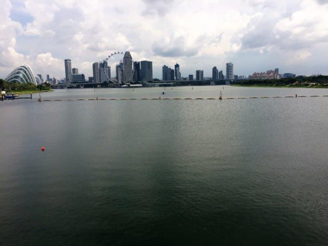 marina barrage viewing central business district