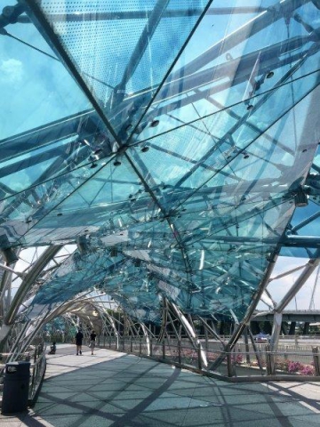 marina bay along helix bridge