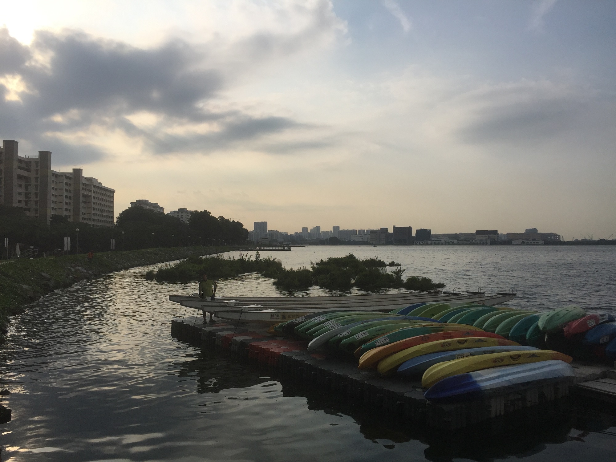 Kayaks and canoes resting in peace.