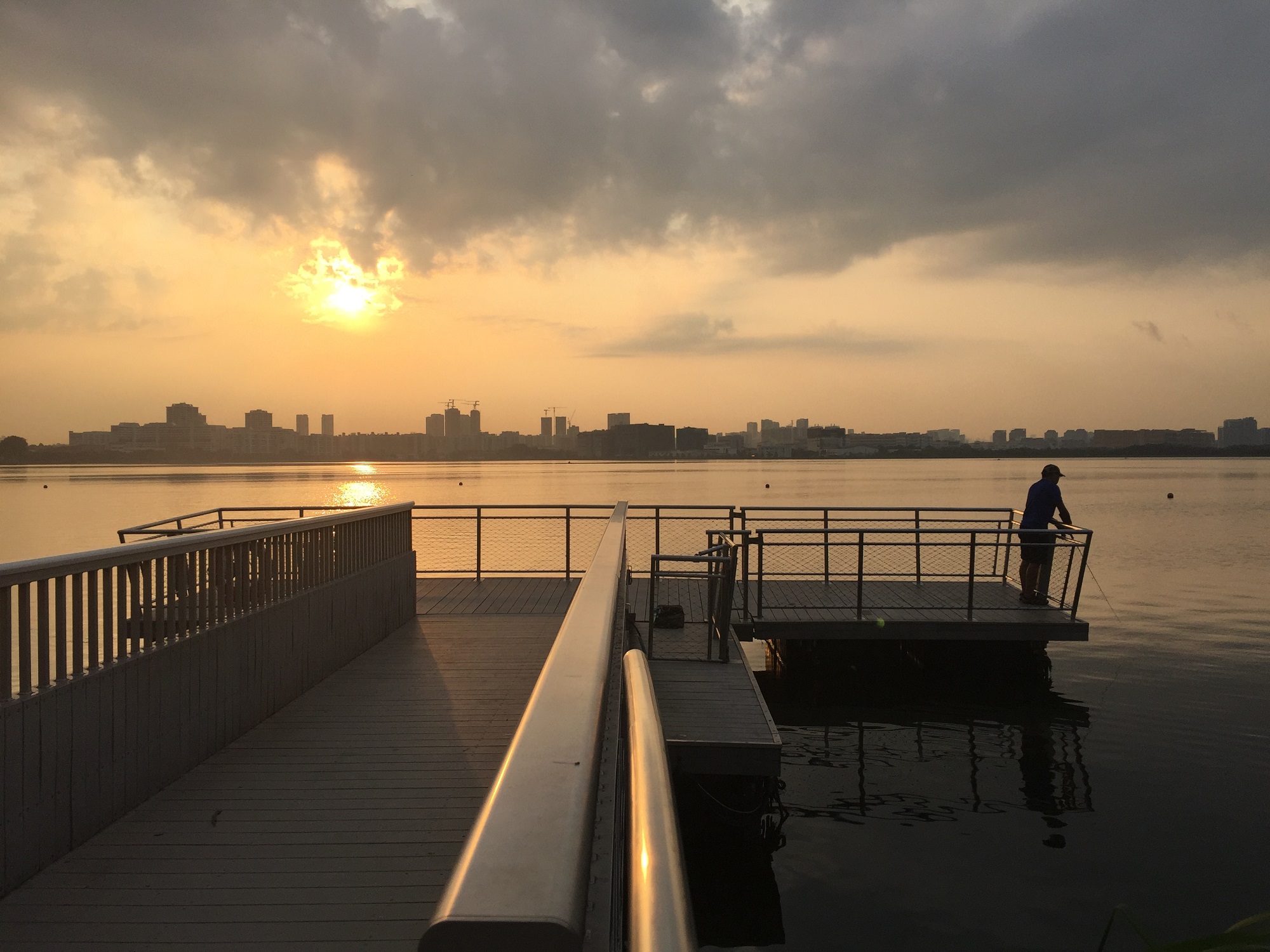 Fishing jetty. With fishing activity.