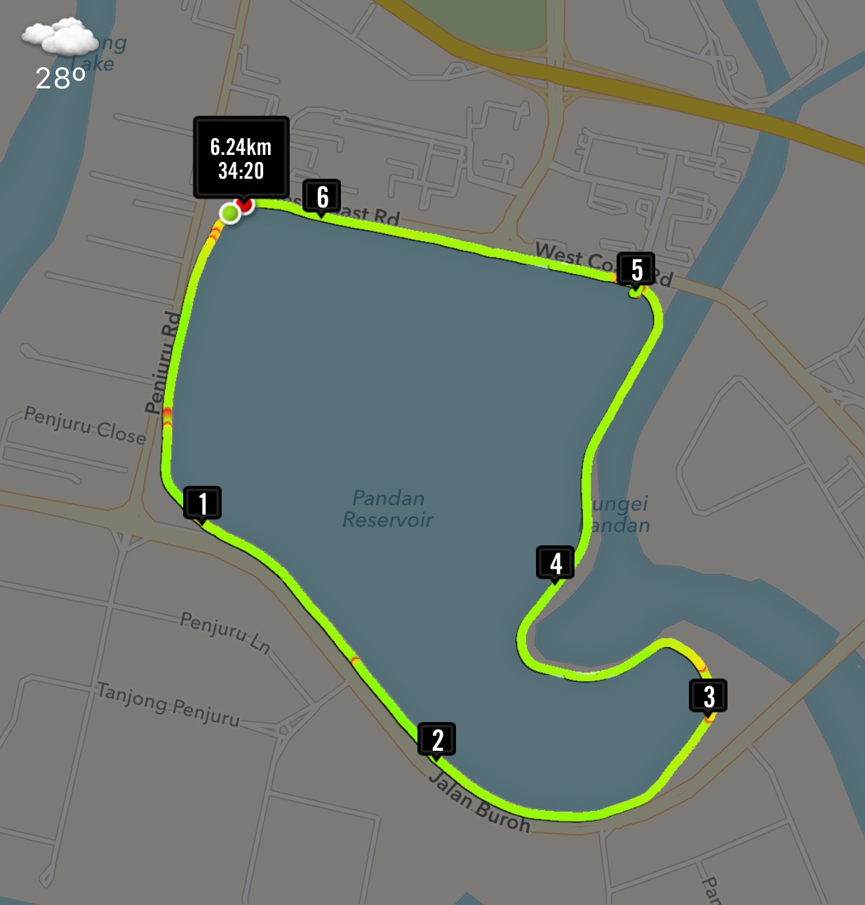 6km plus run loop.