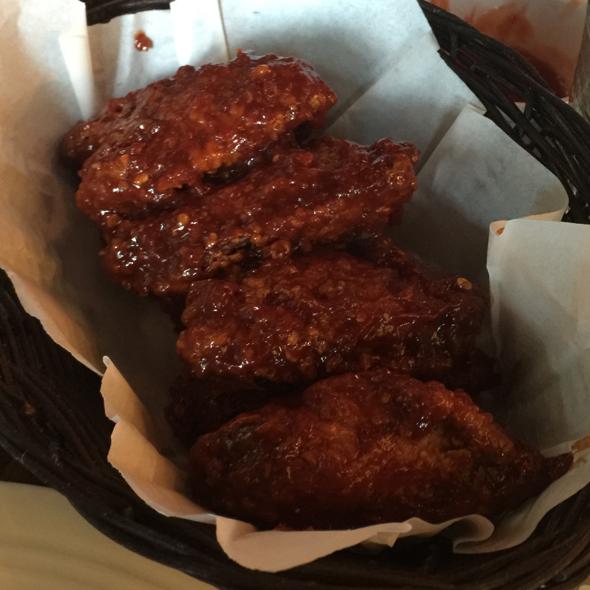 As the name suggests, fiery very hot. Wet and spicy. For the spicy wings lovers.